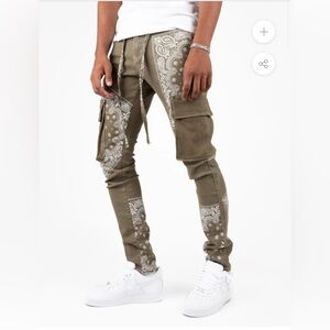 THRT DENIM DUSK (DUSK) CARGO GREEN WHITE SKINNY JEANS Size 36